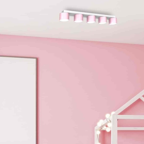 Lampa sufitowa Dixie 5xGX53 Różowy/Biały
