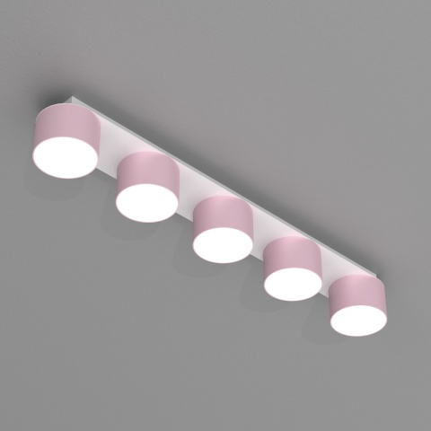 Lampa sufitowa Dixie 5xGX53 Różowy/Biały