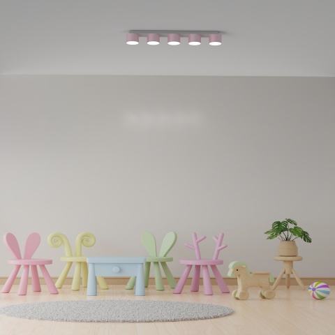 Lampa sufitowa Dixie 5xGX53 Różowy/Biały