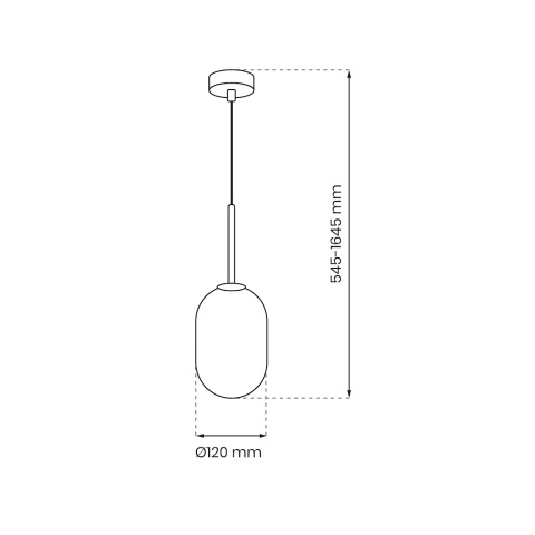 Lampa wisząca ALIAS - zwis 1xG9 czarna 12 cm Milagro
