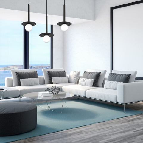 Lampa wisząca FUTURA - zwis 3xG9 czarna 70 cm Milagro