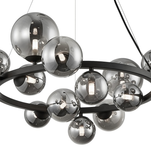 Lampa wisząca MILA - zwis 14xG9 czarna 76,6 cm Milagro