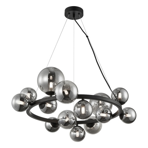 Lampa wisząca MILA - zwis 14xG9 czarna 76,6 cm Milagro