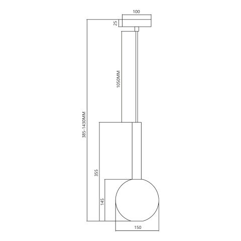 Lampa wisząca NIKO - zwis 1xG9 czarna 15 cm Milagro