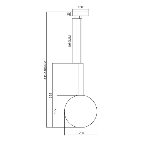 Lampa wisząca NIKO - zwis 1xG9 czarna 20 cm Milagro