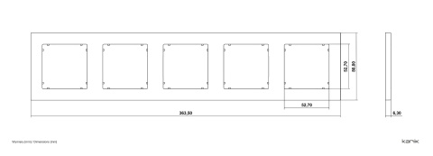 Ramka uniwersalna pięciokrotna z tworzywa
