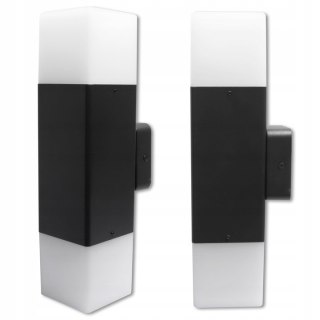 Lampa ogrodowa kinkiet elewacyjna CZARNA 2x E27