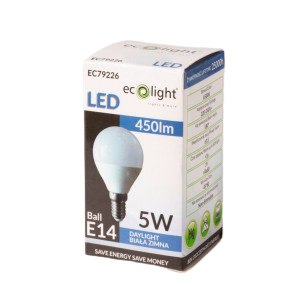 ŻARÓWKA LED G45 GOLF BALL E14 5W 6500K 450lm