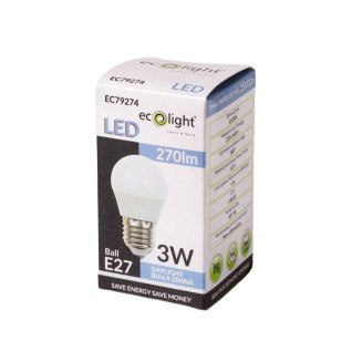 ŻARÓWKA LED G45 GOLF BALL E27 3W 6500K 270lm