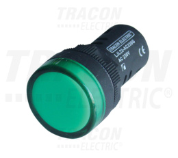 Lampka kontrolna LED, zielona 12V AC/DC, d=22mm