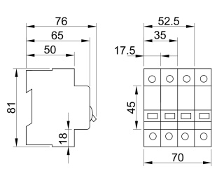 Rozłącznik instalacyjny 4P, 63A