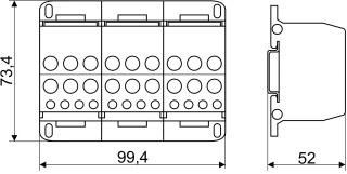 Złączka odgałęźna otwierana 4x35(25)mm2 690VAC/DC,125A