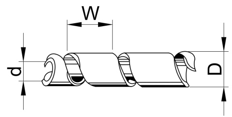 Taśma spiralna do owijania przewodów, bezbarwna 13-70mm
