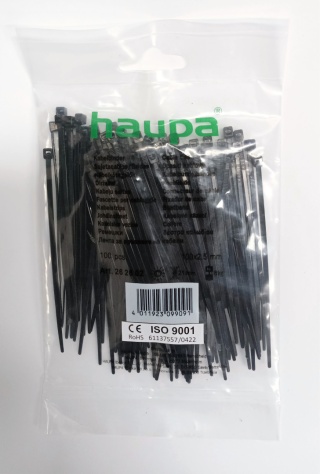 Opaski kablowe HAUPA 100 x 2,5mm UV czarna