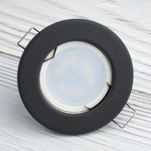 Oprawa HALOGENOWA Podtynkowa Stała Okrągła Grafit Blacha GU10 MR16