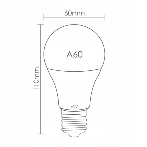 ŻARÓWKA LED E27 10W 6500K BARWA ZIMNA