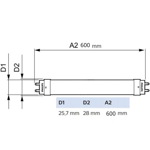 Świetlówka LED G13 T8 8W 800lm 6500K Zimna 240° 60cm PHILIPS CorePro LEDtub