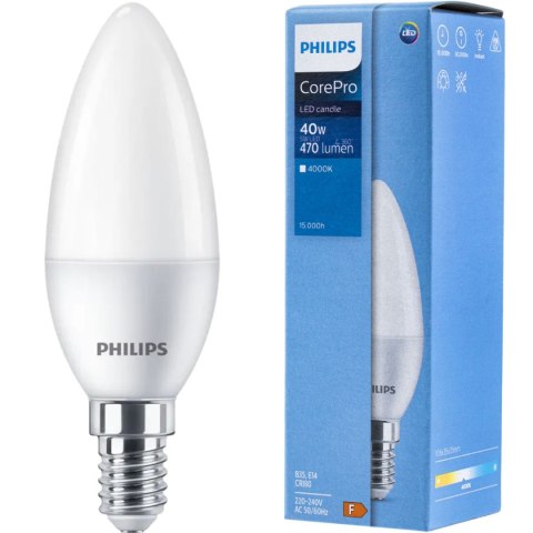 Żarówka LED E14 5W = 40W 470lm 4000K Neutralna Świeczka PHILIPS
