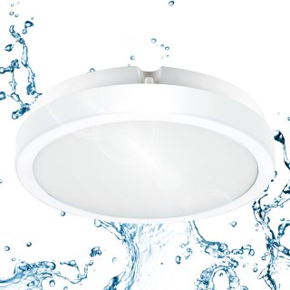 Plafon hermetyczny Vera 12W 4000K Biały IP65 1250lm Łazienka Taras Ganek