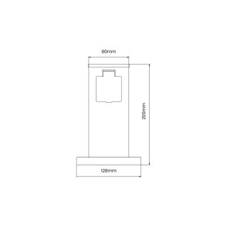 Słupek Ogrodowy Zewnętrzny 230V 20cm 2x Gniazdo Sieciowe Schuko CZARNY