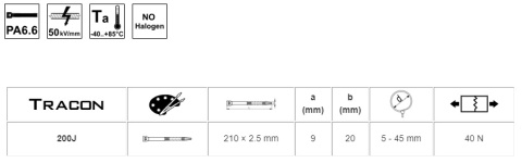 Opaska kablowa z tabliczką opisową, bezbarwna