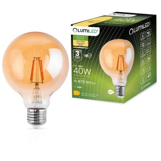 Żarówka Dekoracyjna Kula LED E27 G125 4W = 40W 470lm 2000K Ciepła Filament