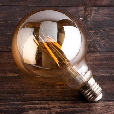 Żarówka Dekoracyjna Kula LED E27 G125 7W = 60W 806lm 2000K Ciepła Filament