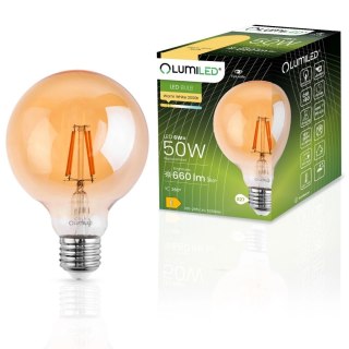 Żarówka Dekoracyjna Kula LED E27 G95 6W = 50W 660lm 2000K Ciepła Filament