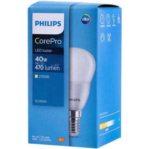 Żarówka LED E14 5W = 40W 470lm 2700K Ciepła PHILIPS