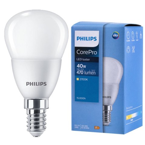 Żarówka LED E14 5W = 40W 470lm 2700K Ciepła PHILIPS
