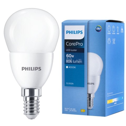 Żarówka LED E14 7W = 60W 806lm 4000K Neutralna PHILIPS