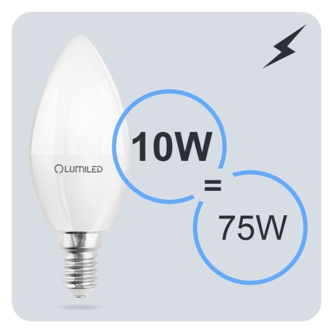 Żarówka LED E14 B35 10W = 75W 990lm 4000K Neutralna 180° Świeczka