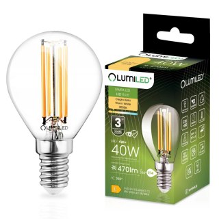 Żarówka LED E14 P40 4W = 40W 470lm 3000K Ciepła 360° Filament