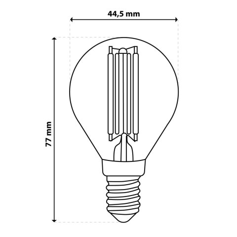 Żarówka LED E14 P40 4W = 40W 470lm 3000K Ciepła 360° Filament