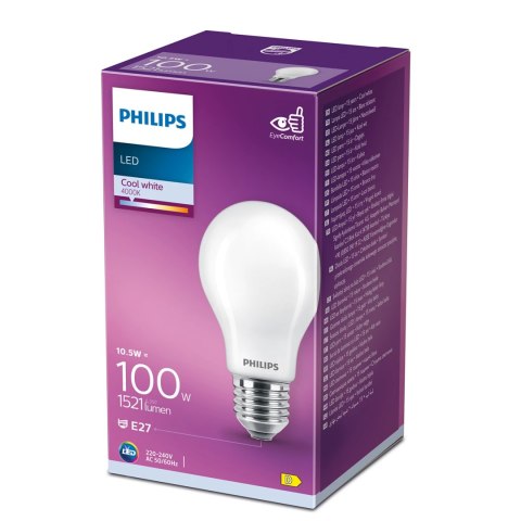 Żarówka LED E27 10,5W = 100W 1521lm 4000K Neutralna 300° PHILIPS Classic
