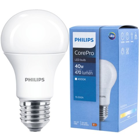 Żarówka LED E27 A60 4,9W = 40W 470lm 4000K Neutralna 200° PHILIPS