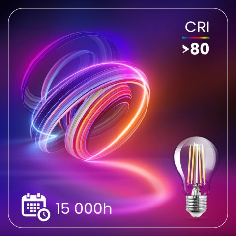Żarówka LED E27 A60 4W = 40W 470lm 3000K Ciepła 360° Filament