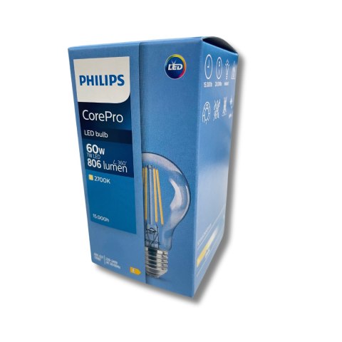 Żarówka LED E27 A60 7W = 60W 806lm 2700K ciepła FILAMENT PHILIPS