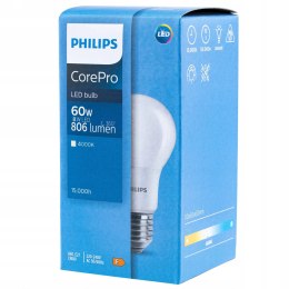 Żarówka LED E27 A60 8W = 60W 806lm 4000K Neutralna PHILIPS