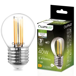 Żarówka LED E27 P40 Filament 4W = 40W 470lm 4000K Neutralna 360° Kulka