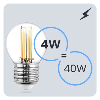 Żarówka LED E27 P40 Filament 4W = 40W 470lm 4000K Neutralna 360° Kulka