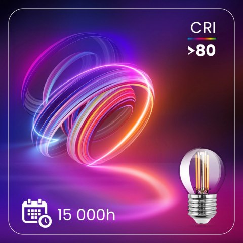 Żarówka LED E27 P40 Filament 4W = 40W 470lm 4000K Neutralna 360° Kulka
