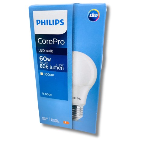 Żarówka LED E27 Philips CorePro 8W = 60W 3000K Ciepła 806lm