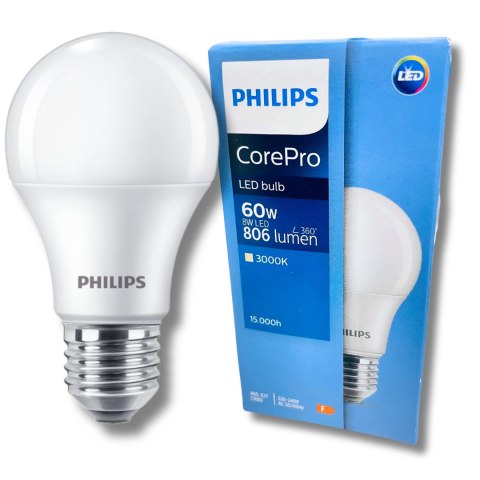 Żarówka LED E27 Philips CorePro 8W = 60W 3000K Ciepła 806lm