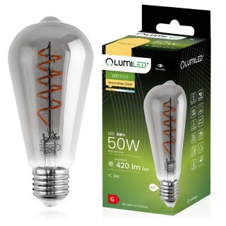 Żarówka LED EDISON E27 ST64 6W = 50W 420lm 2200K Ciepła 360° Filament