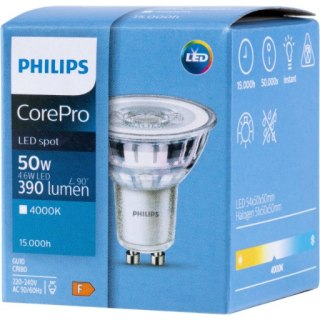 Żarówka LED GU10 4,6W = 50W 390lm 4000K Neutralna 36° PHILIPS