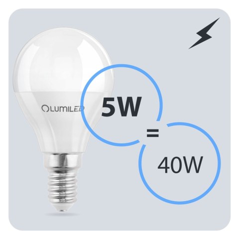 Żarówka LED Kulka E14 P45 5W = 40W 470lm 3000K Ciepła 180°