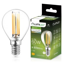 Żarówka LED Kulka E14 P45 7W = 60W 806lm 4000K Neutralna 360° Filament