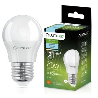 Żarówka LED Kulka E27 P40 8W = 60W 806lm 6500K Zimna 180°