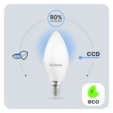 Żarówka LED Świeczka B35 E14 8W = 60W 806lm 3000K Ciepła 180°